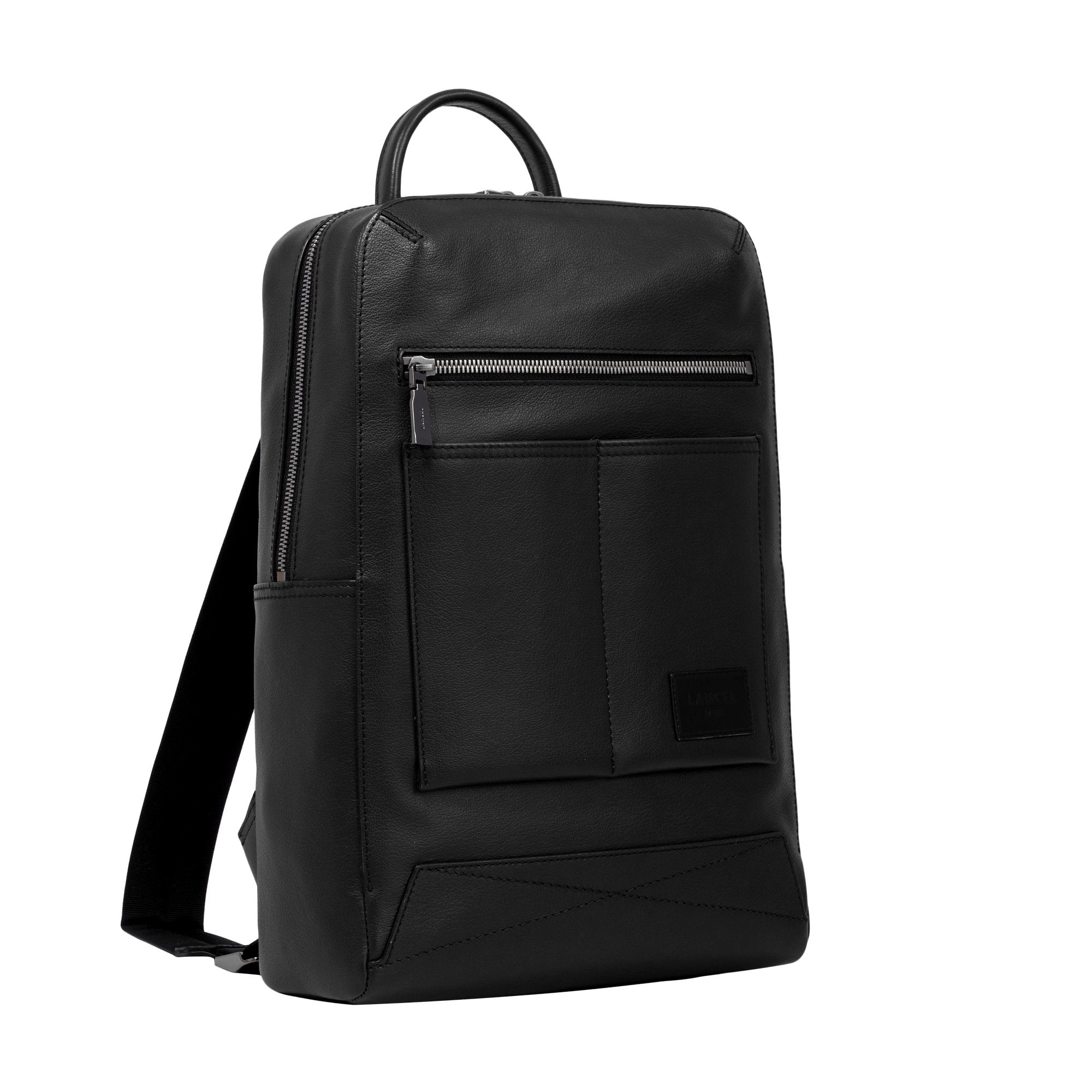Sac à dos zippé 1 compartiment Neo Nomade en cuir - Noir
