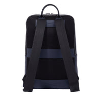 Sac à dos zippé 2 compartiments Neo Nomade en cuir - Bleu Minuit