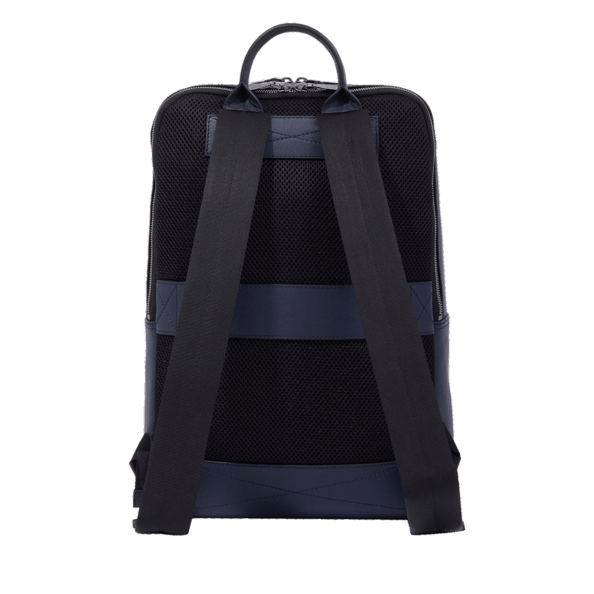 Neo Nomade 2-compartment zipped leather rucksack - Midnight Blue