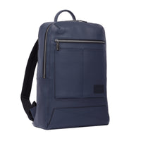 Sac à dos zippé 2 compartiments Neo Nomade en cuir - Bleu Minuit