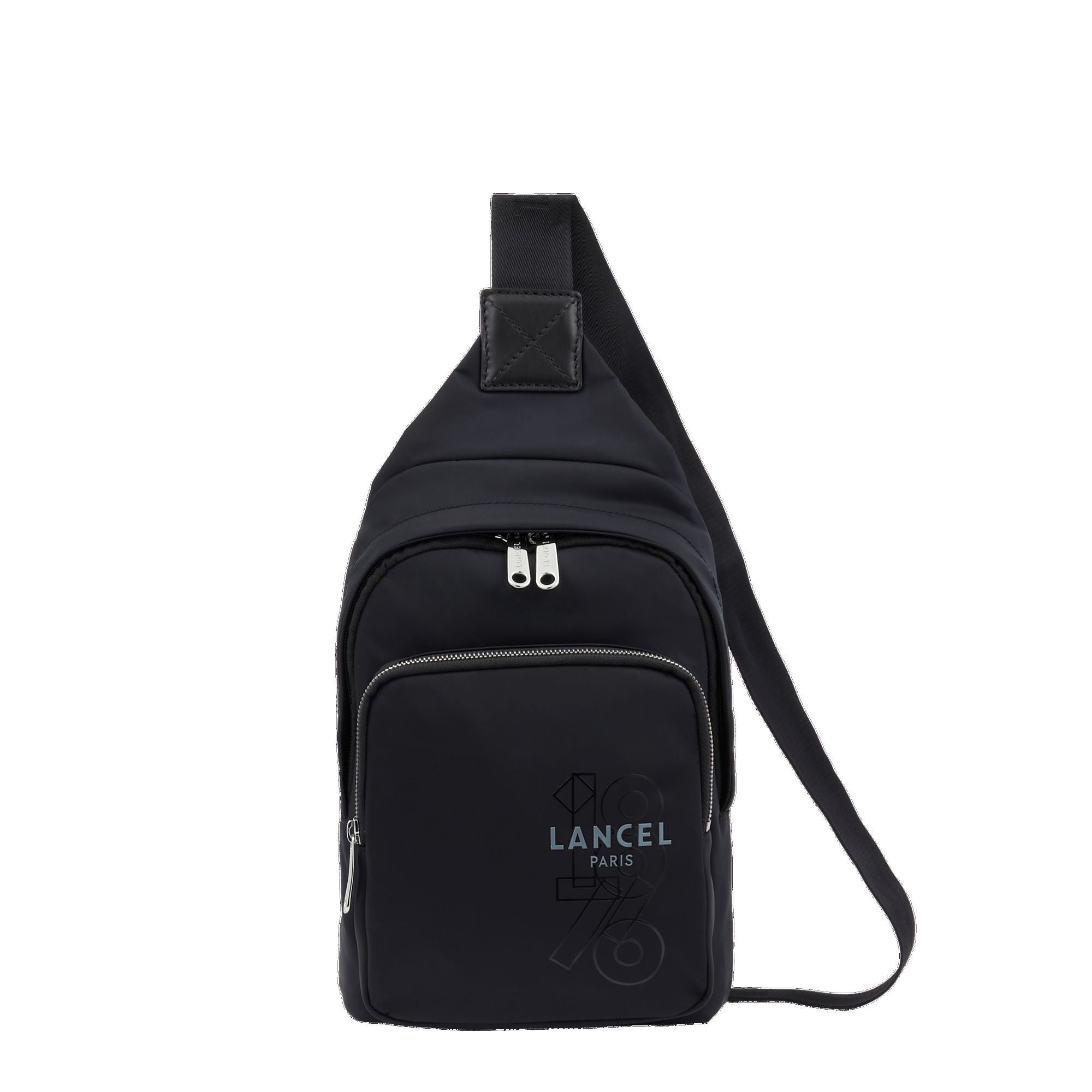 Sac à dos Léo bandoulière en toile - Noir