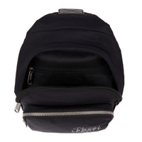 Sac à dos Léo bandoulière en toile - Noir