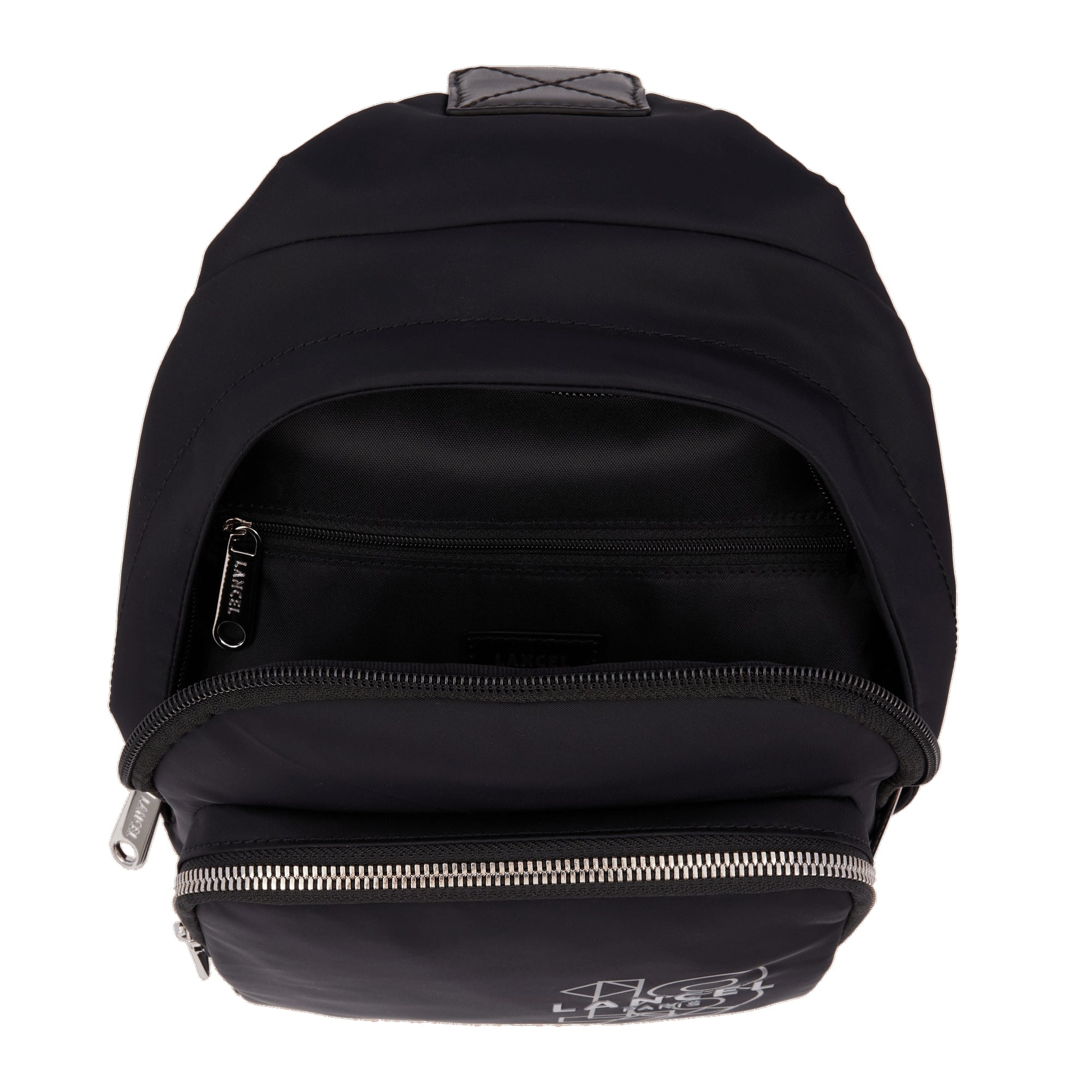 Sac à dos Léo bandoulière en toile - Noir