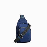 Sac à dos Léo bandoulière en toile - Bleu pétrole