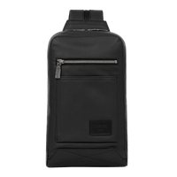 Sac à dos bandoulière Néo Nomade en cuir lisse - Noir