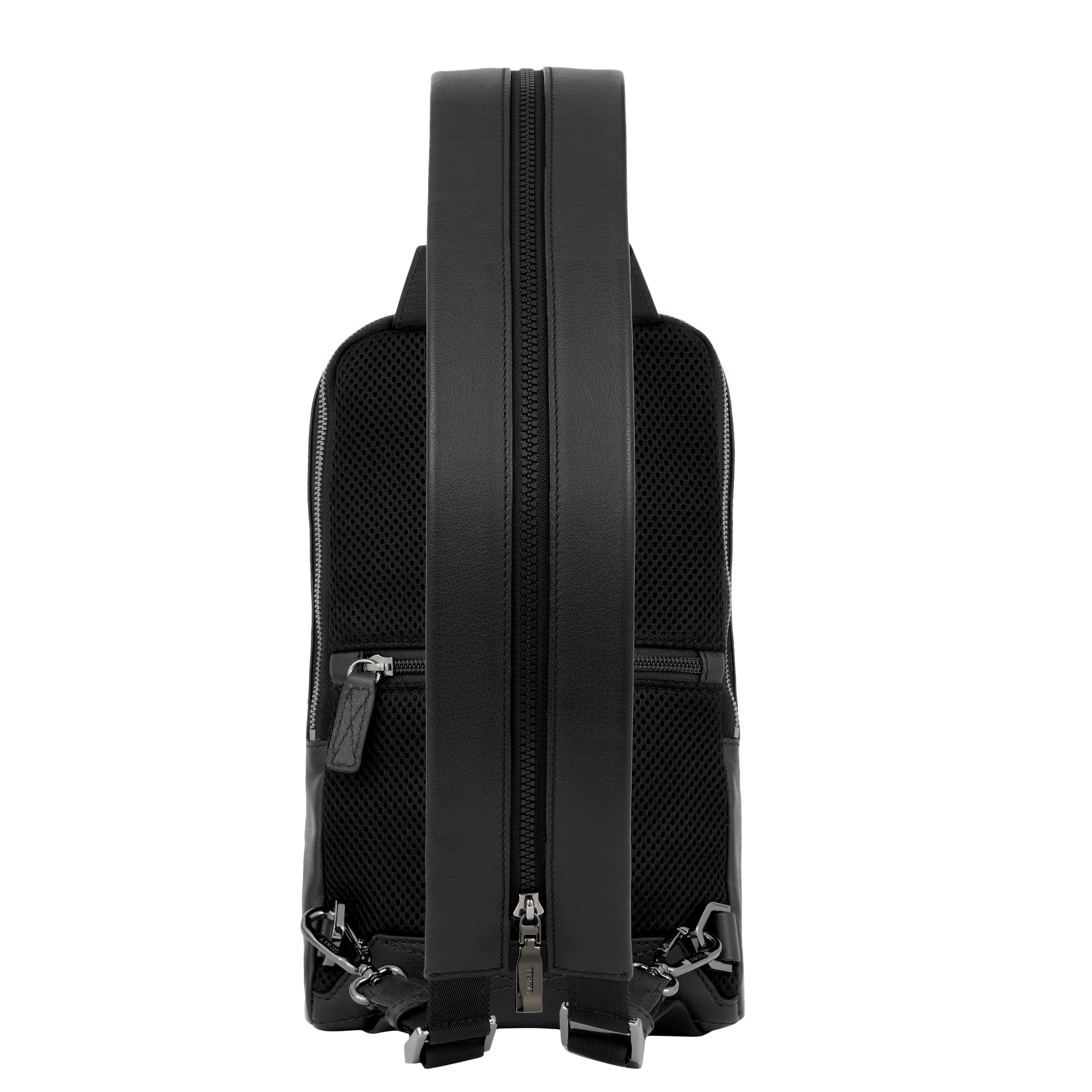 Sac à dos bandoulière Néo Nomade en cuir lisse - Noir
