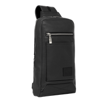 Sac à dos bandoulière Néo Nomade en cuir lisse - Noir