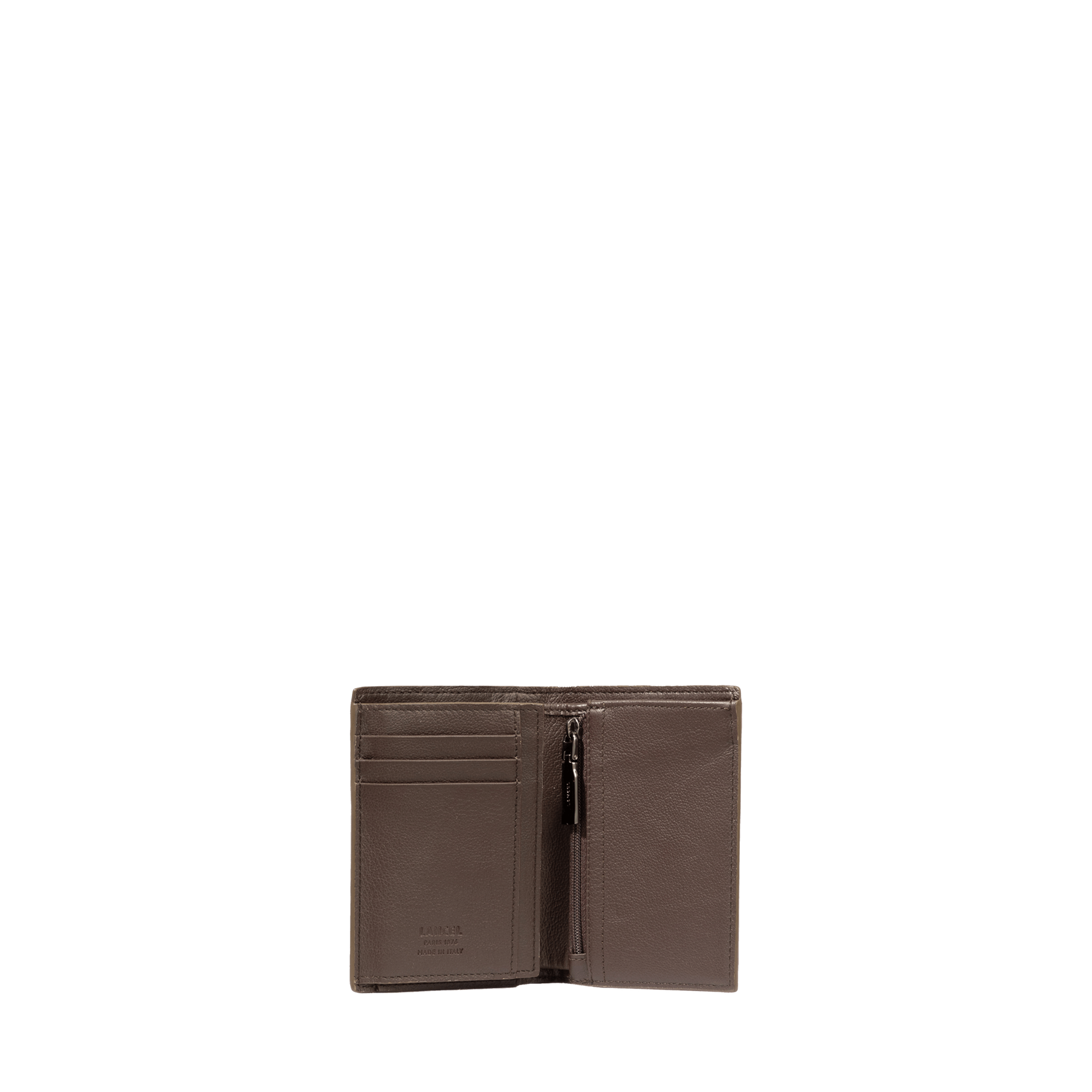 Portefeuille à 9 fentes Neo Nomade en cuir grainé - Chocolat