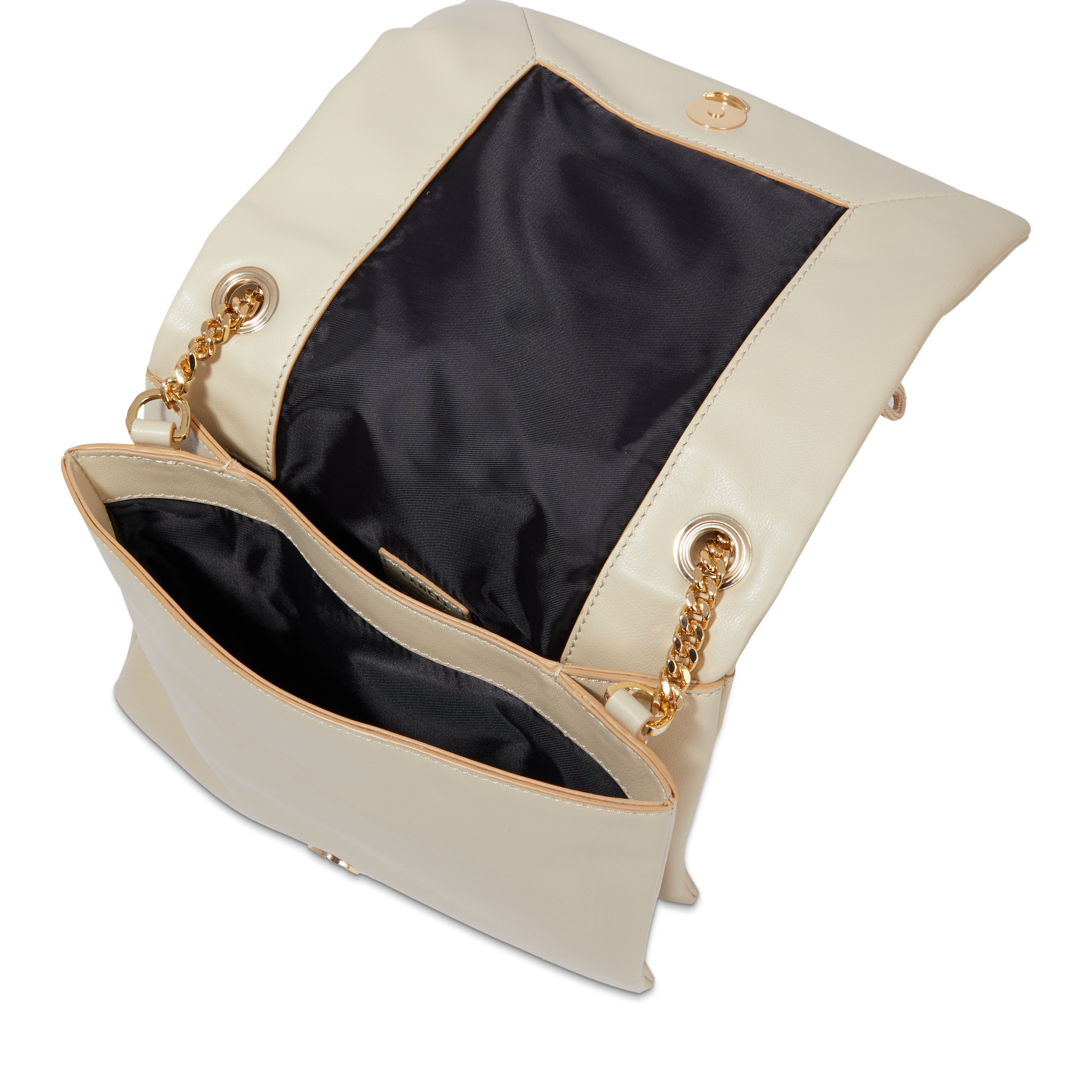 Petit sac à rabat Billie en cuir matelassé - Dune