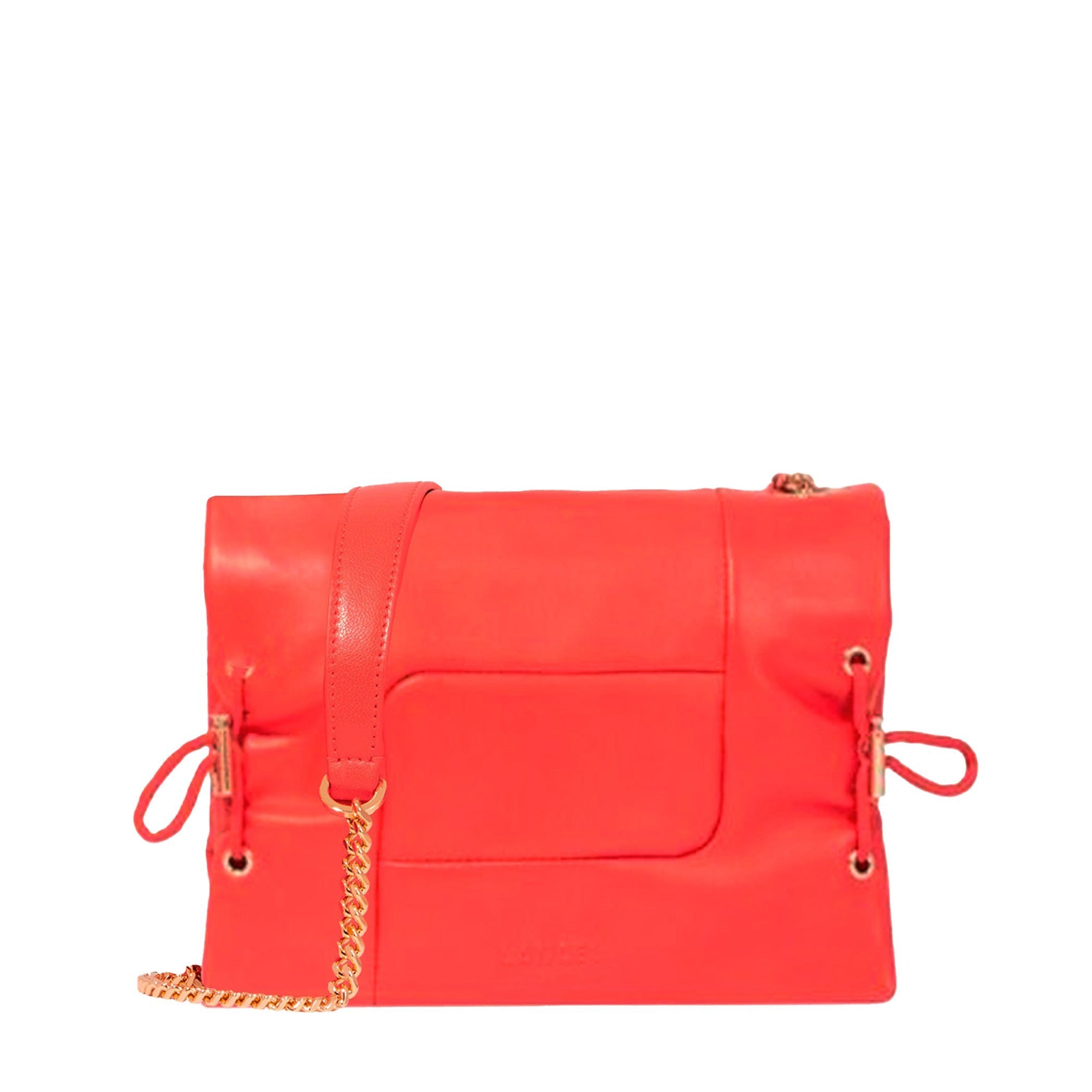 Sac à rabat Billie en cuir - Tomate