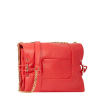Sac à rabat Billie en cuir - Tomate