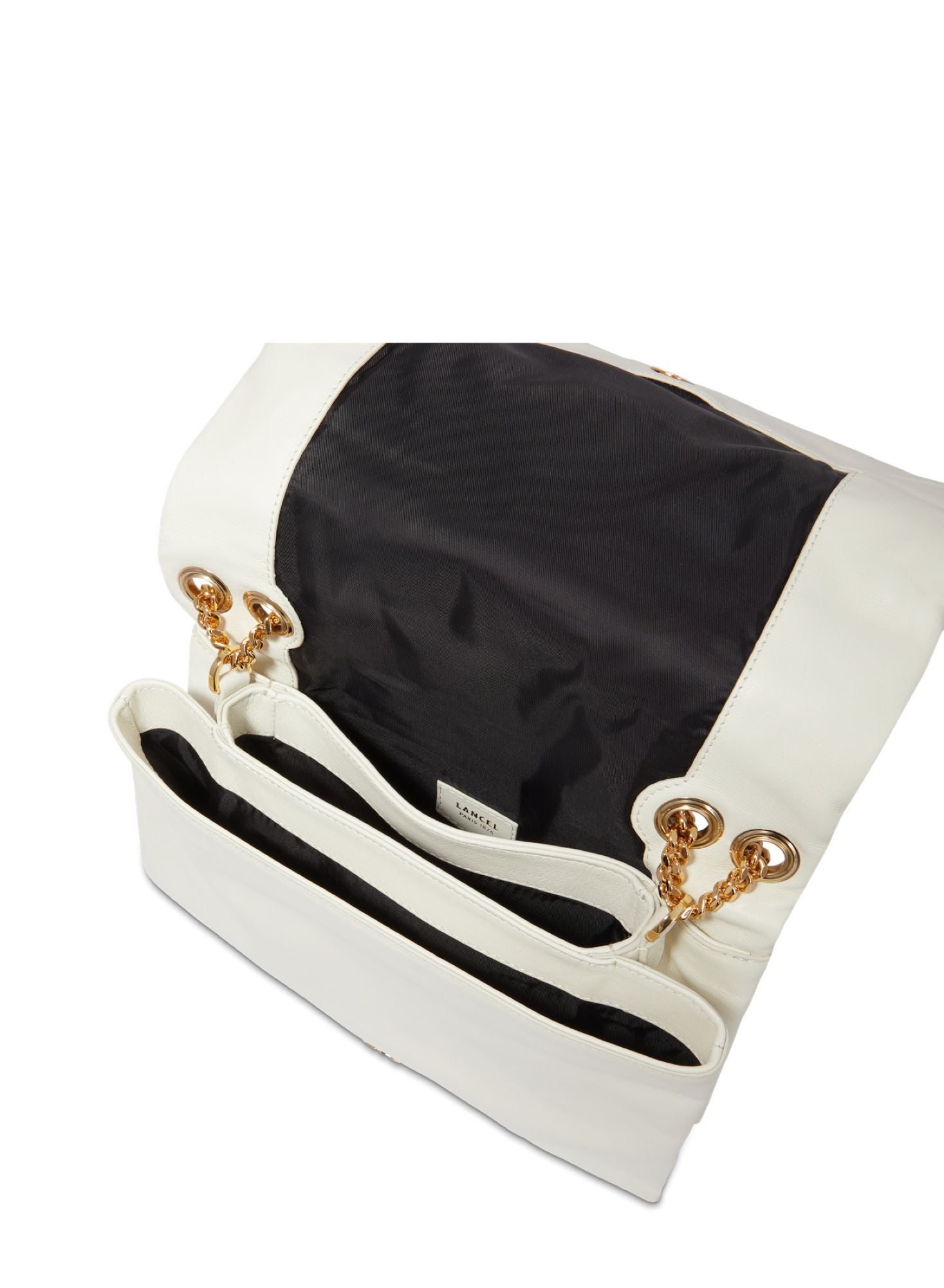 Sac à rabat Billie en cuir matelassé - Neige