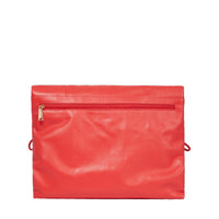 Grand sac à rabat Billie en cuir matelassé - Tomate