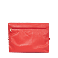 Grand sac à rabat Billie en cuir matelassé - Tomate