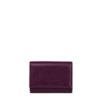Portefeuille rectangulaire rabat Billie en cuir - Cassis