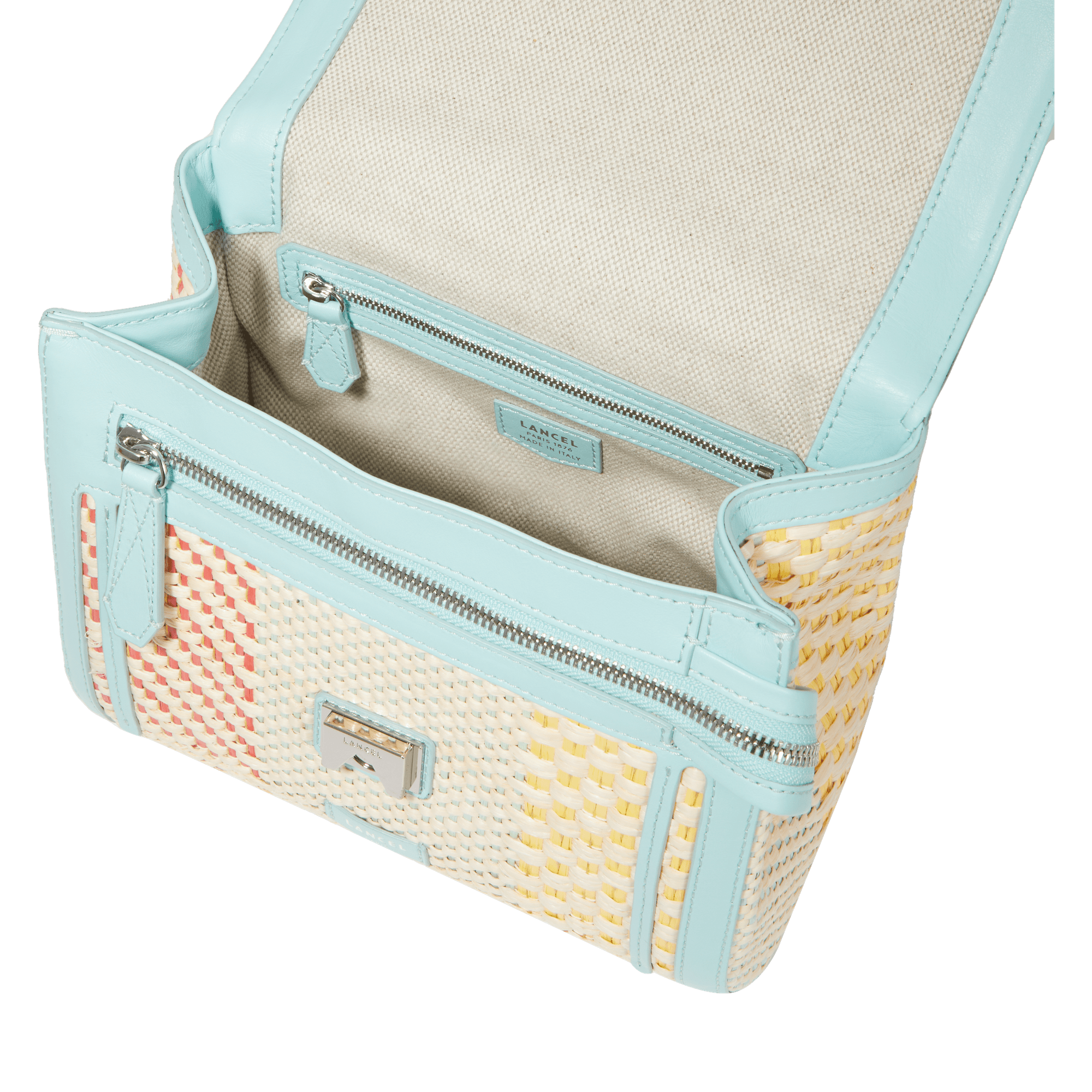 Sac rabat M Ninon en raphia - Multico Menthe
