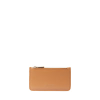 Porte-cartes Billie à zip en cuir grainé - Camel