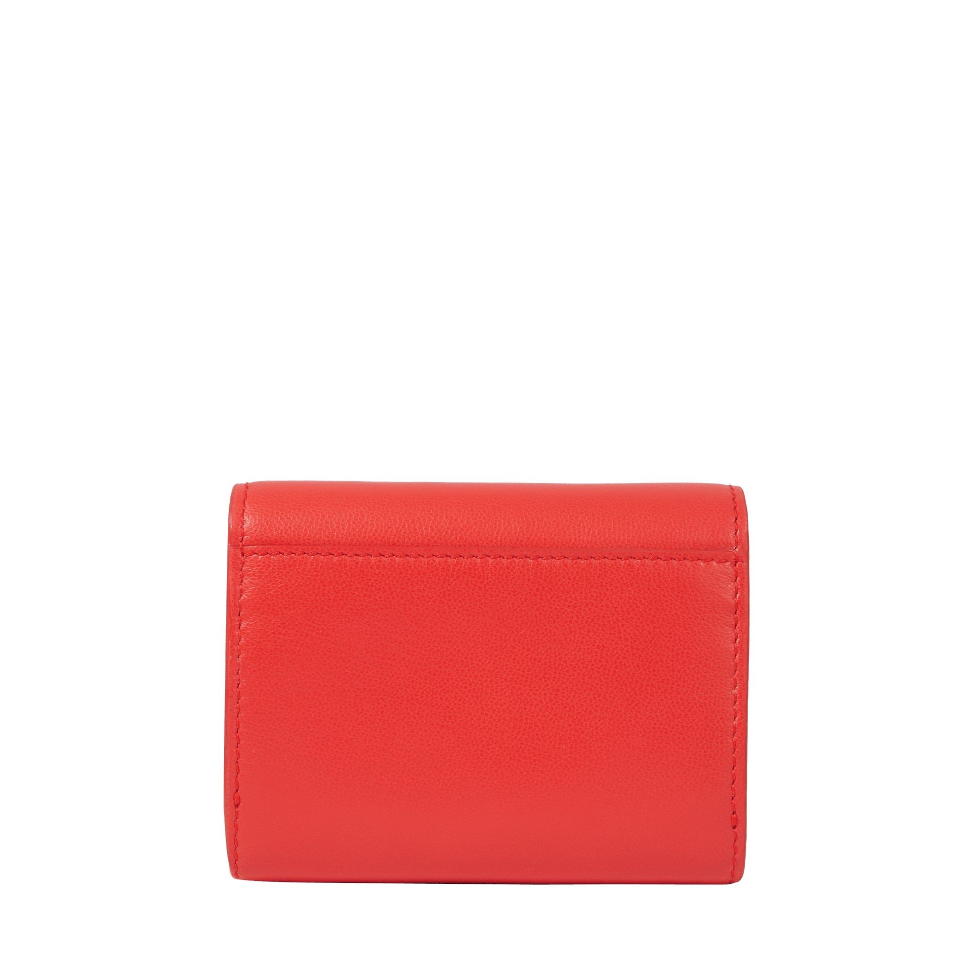 Mini portefeuille rabat Billie en cuir - Tomate