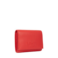 Mini portefeuille rabat Billie en cuir - Tomate