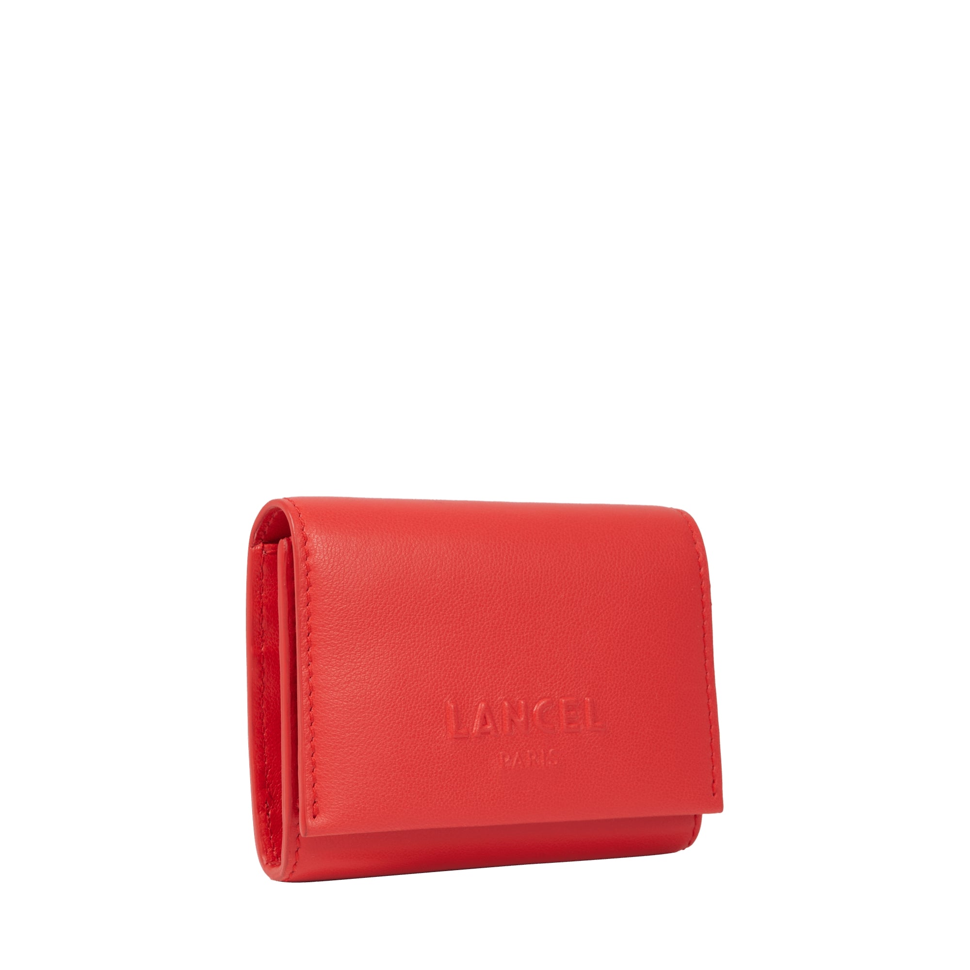 Mini portefeuille rabat Billie en cuir - Tomate