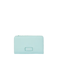 Portefeuille rectangulaire zippé Ninon en cuir grainé - Menthe & Emeraude