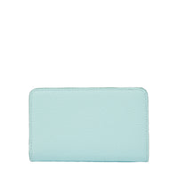 Portefeuille rectangulaire zippé Ninon en cuir grainé - Menthe & Emeraude