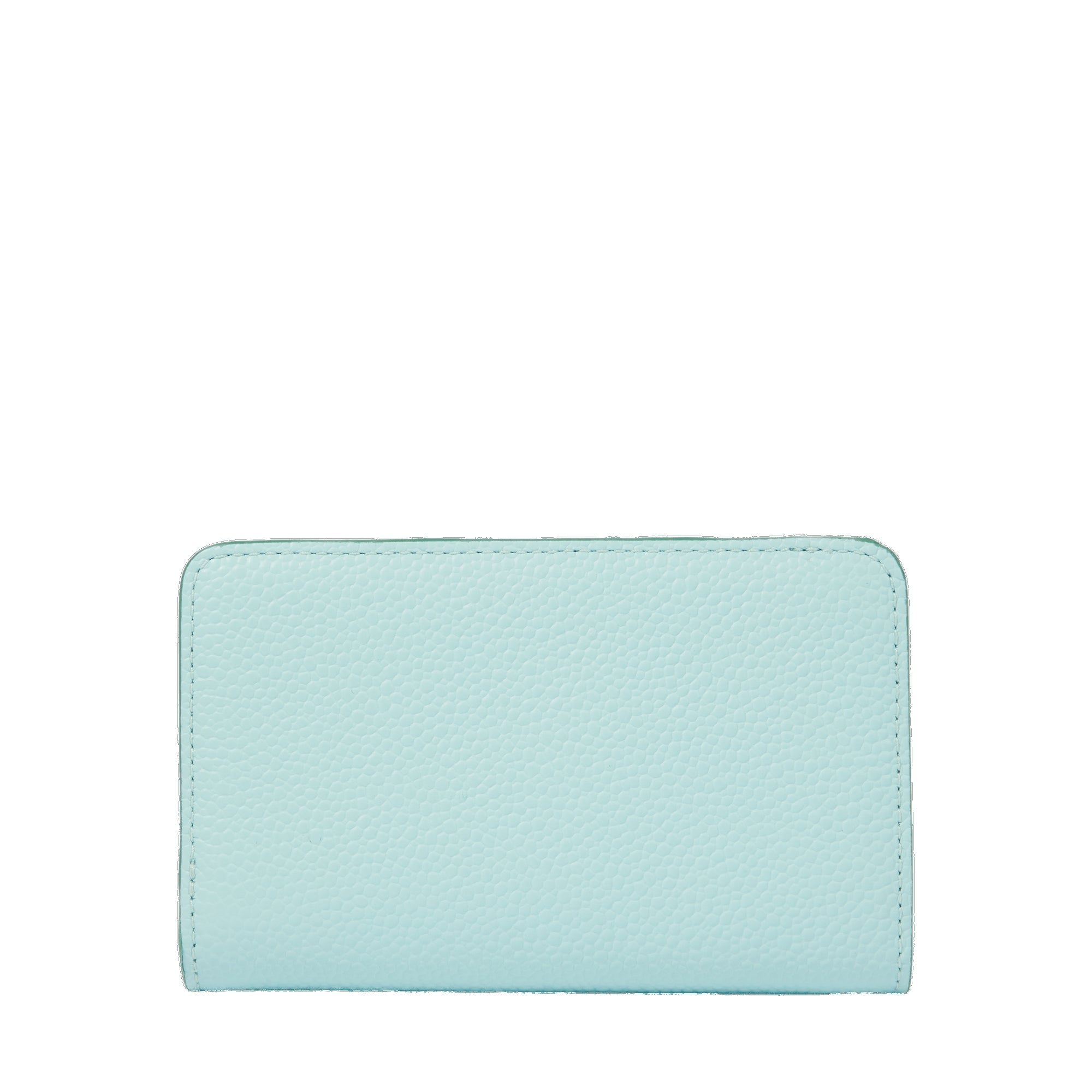 Portefeuille rectangulaire zippé Ninon en cuir grainé - Menthe & Emeraude