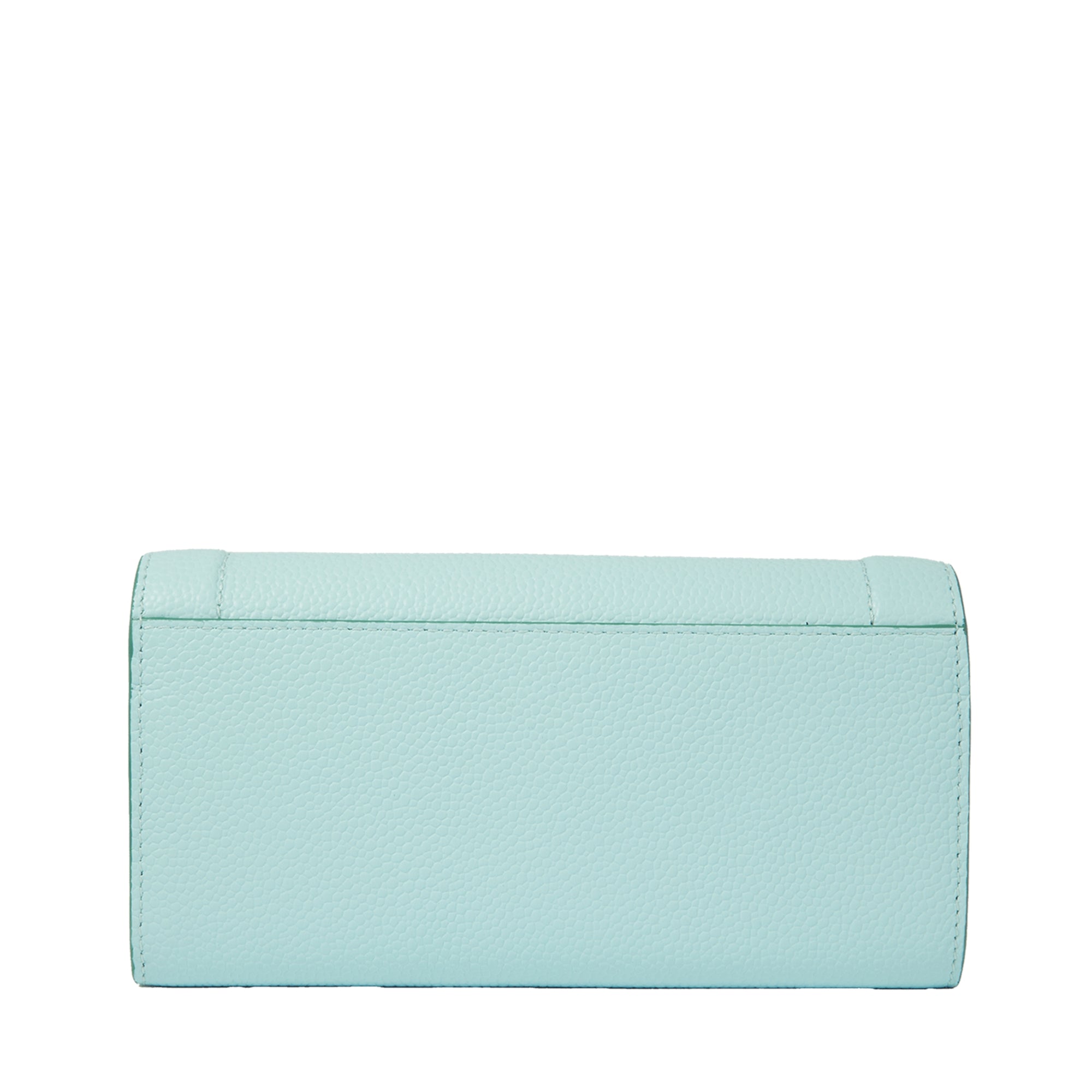 Portefeuille long rabat Ninon en cuir grainé - Menthe & Emeraude