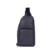 Come shoulder bag in grained leather - Navy Blue