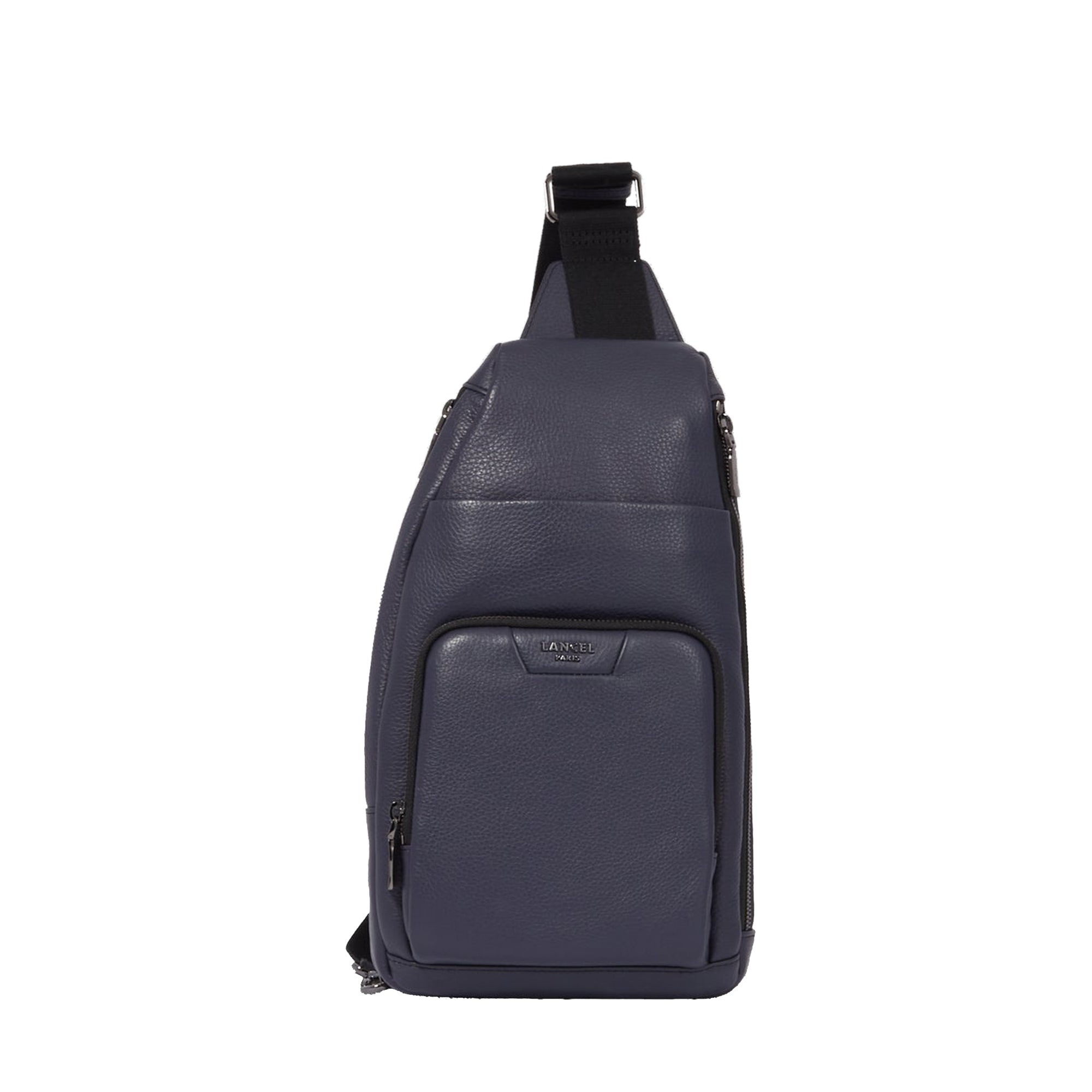 Come shoulder bag in grained leather - Navy Blue