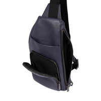 Come shoulder bag in grained leather - Navy Blue