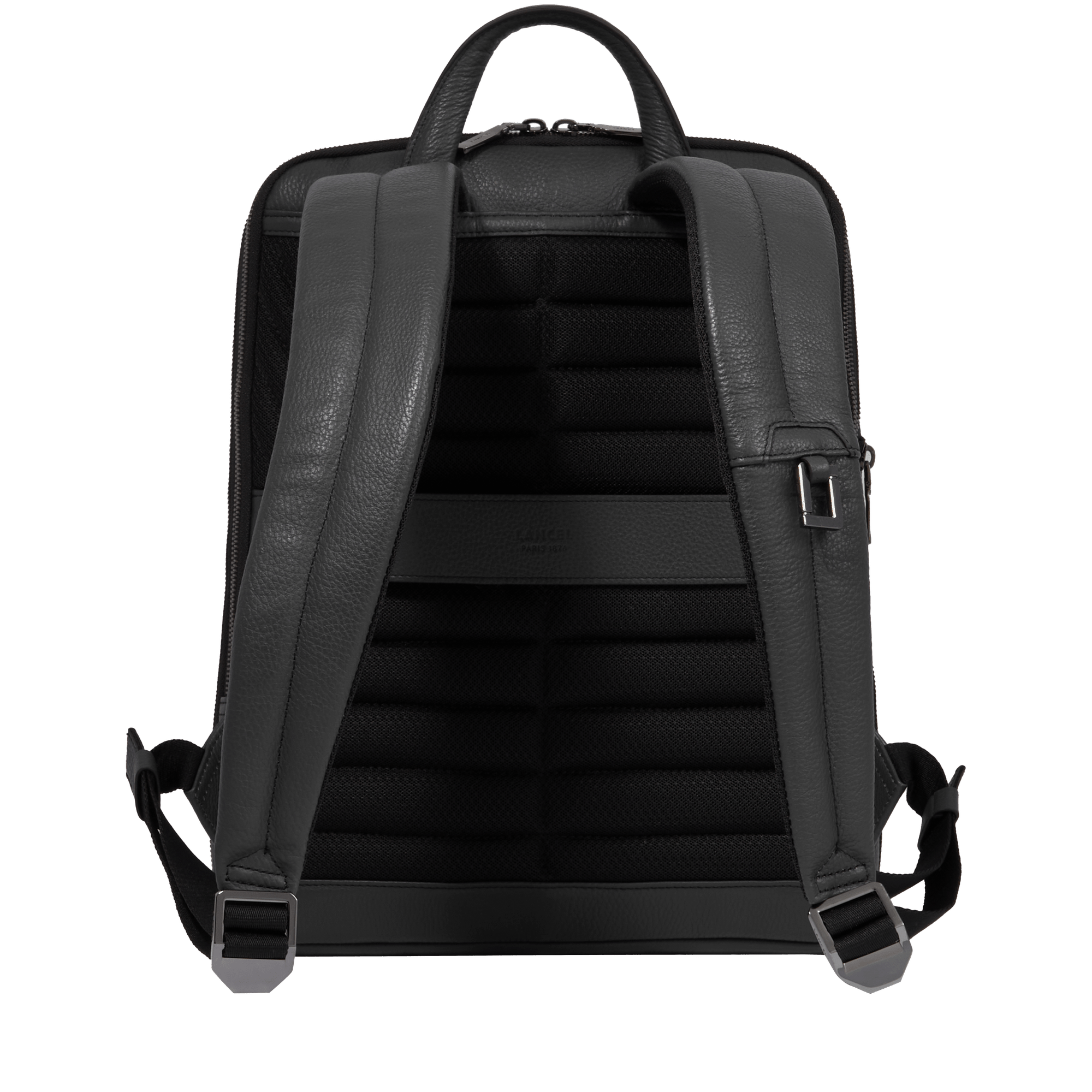 Sac à dos extensible zippé Come en cuir grainé - Noir