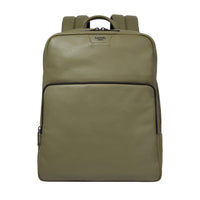 Sac à dos Côme 2 zip en cuir grainé - Kaki foncéoncé