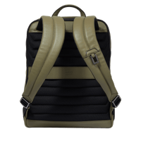 Sac à dos Côme 2 zip en cuir grainé - Kaki foncéoncé