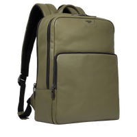 Sac à dos Côme 2 zip en cuir grainé - Kaki foncéoncé