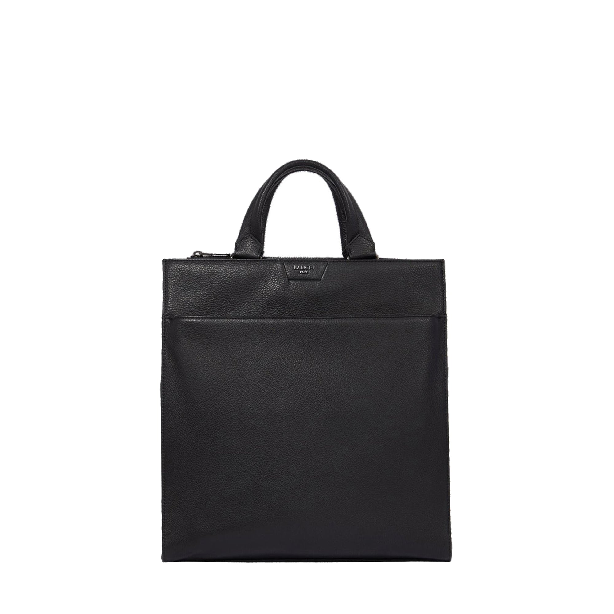 Sac cabas vertical zippé Come en cuir grainé - Noir