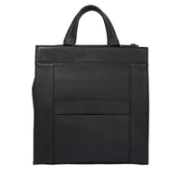 Sac cabas vertical zippé Come en cuir grainé - Noir