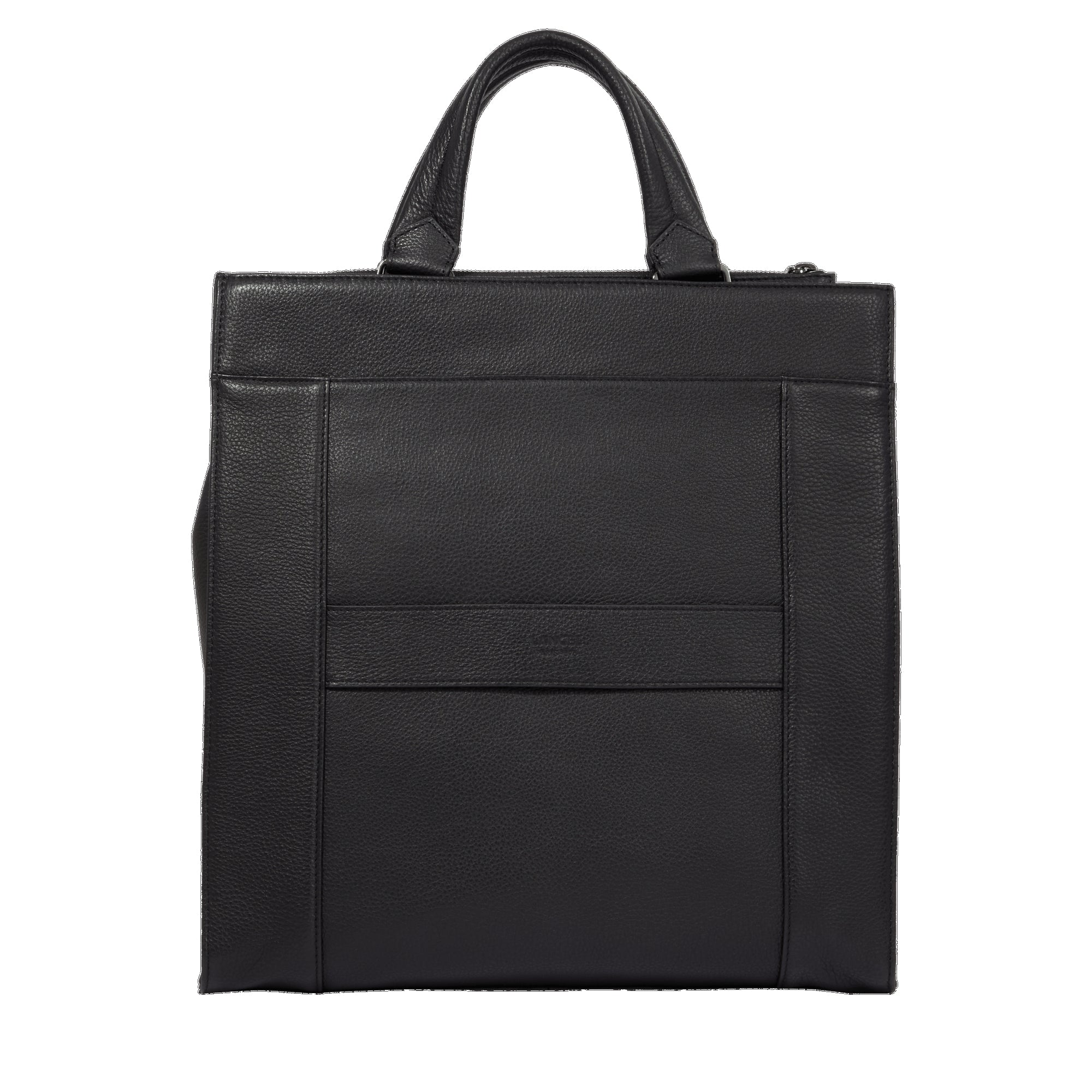 Sac cabas vertical zippé Come en cuir grainé - Noir