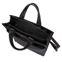 Sac cabas vertical zippé Come en cuir grainé - Noir