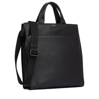 Sac cabas vertical zippé Come en cuir grainé - Noir