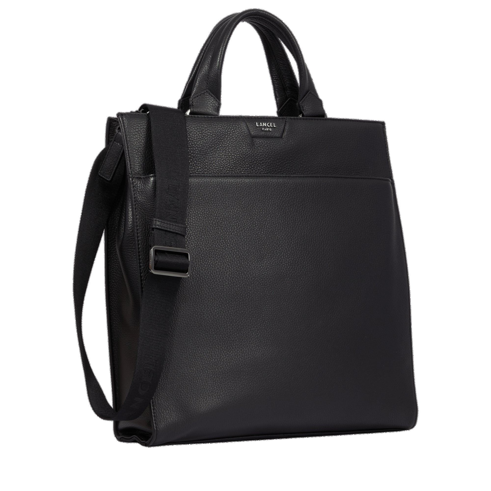 Sac cabas vertical zippé Come en cuir grainé - Noir