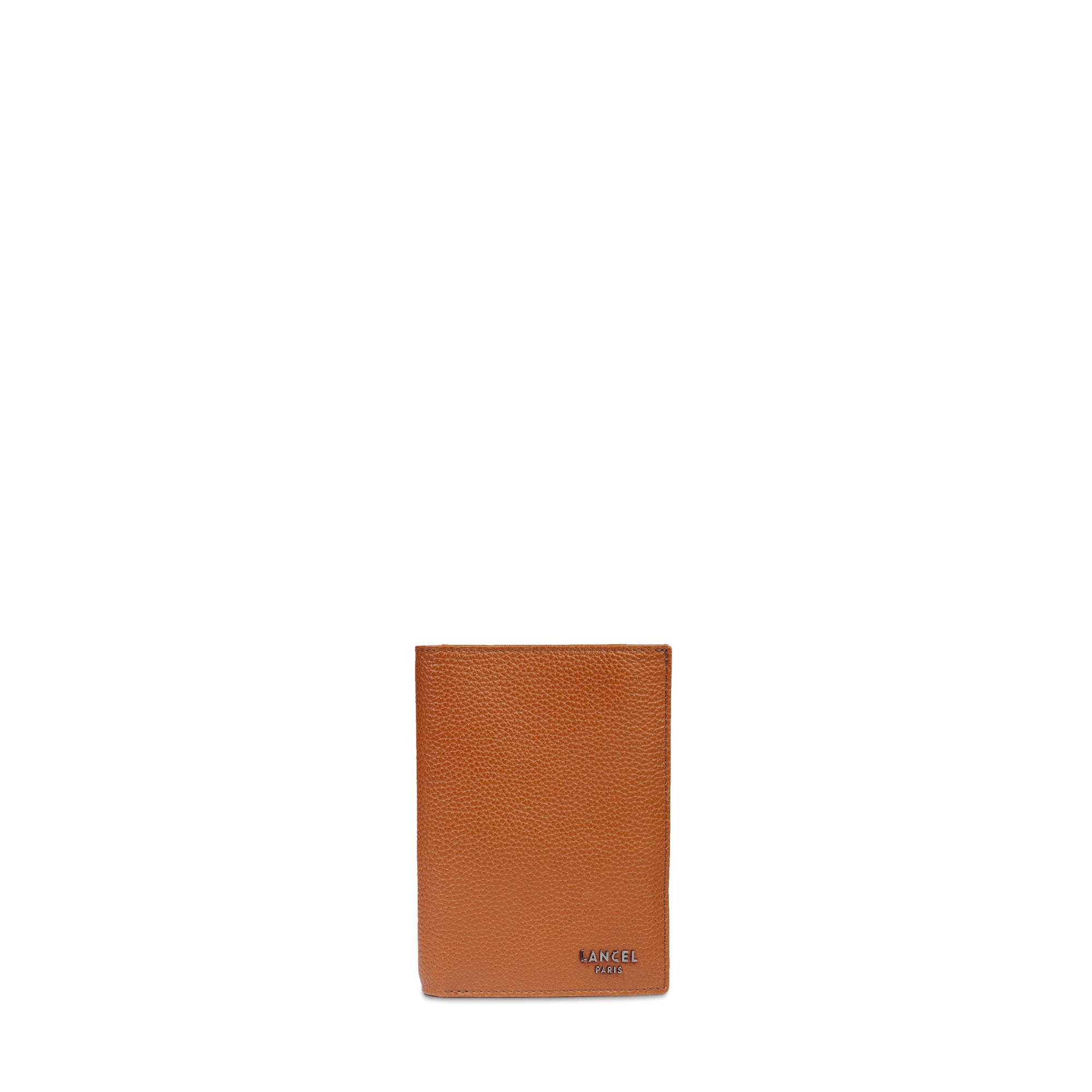 Portefeuille Come à 9 fentes en cuir grainé - Cognac