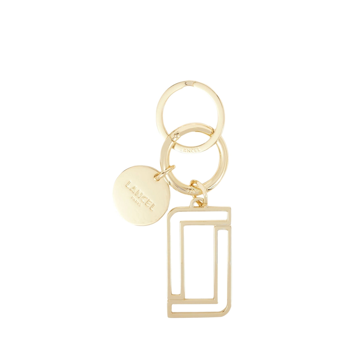 Double L metal key ring - Gold-coloured