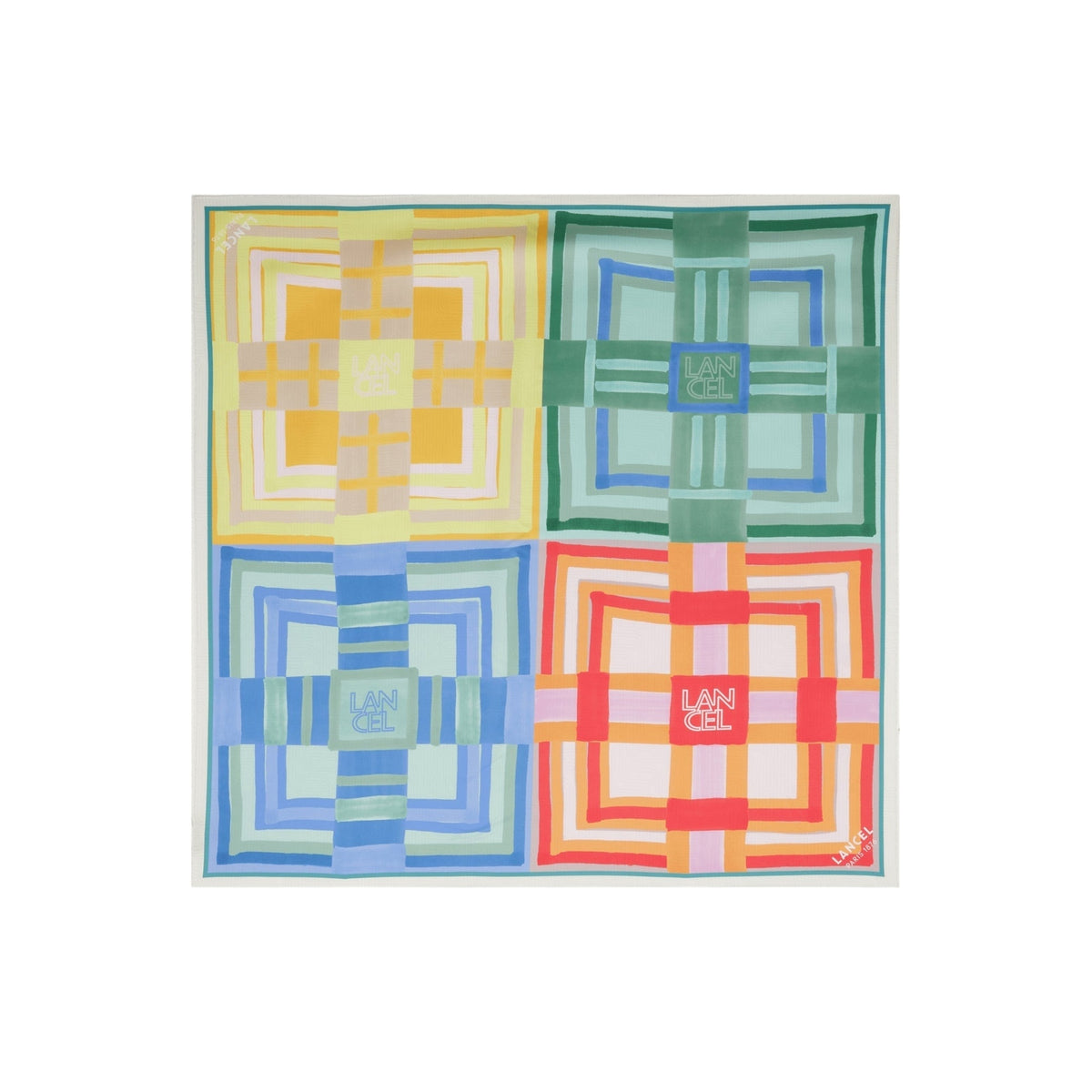 Carré à motif Tartan d’été 90 en soie - Multicolore