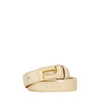 Ceinture Double L 25mm ajustable en cuir lisse - Doré