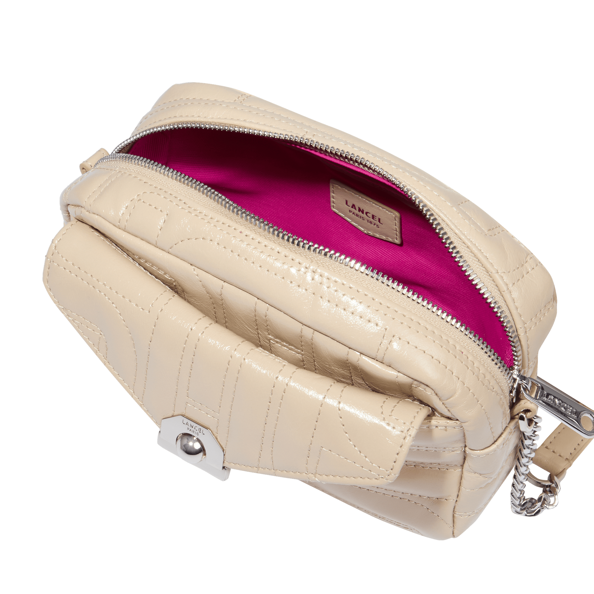 Sac caméra Midi-Minuit en cuir matelassé - Dune