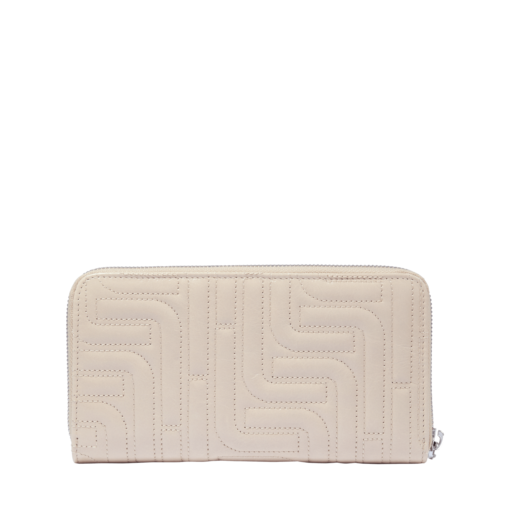Portefeuille long Midi-Minuit à zip en cuir matelassé - Dune