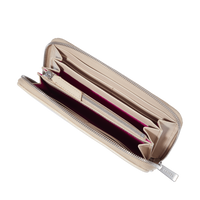 Portefeuille long Midi-Minuit à zip en cuir matelassé - Dune