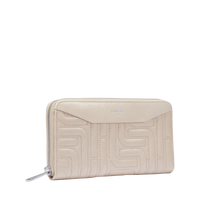 Portefeuille long Midi-Minuit à zip en cuir matelassé - Dune