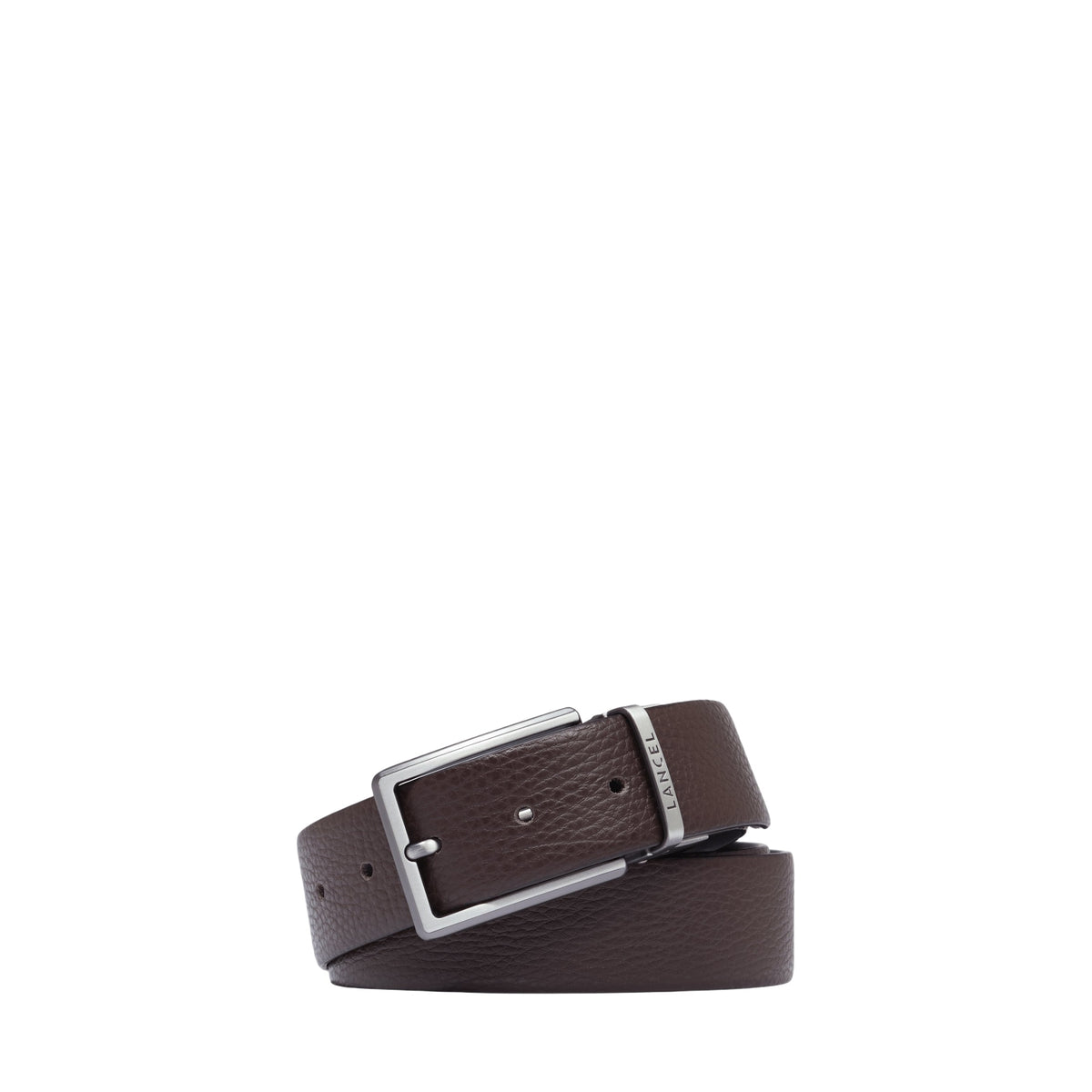 Raphaël 35 mm reversible and adjustable leather belt - Chocolate & Black